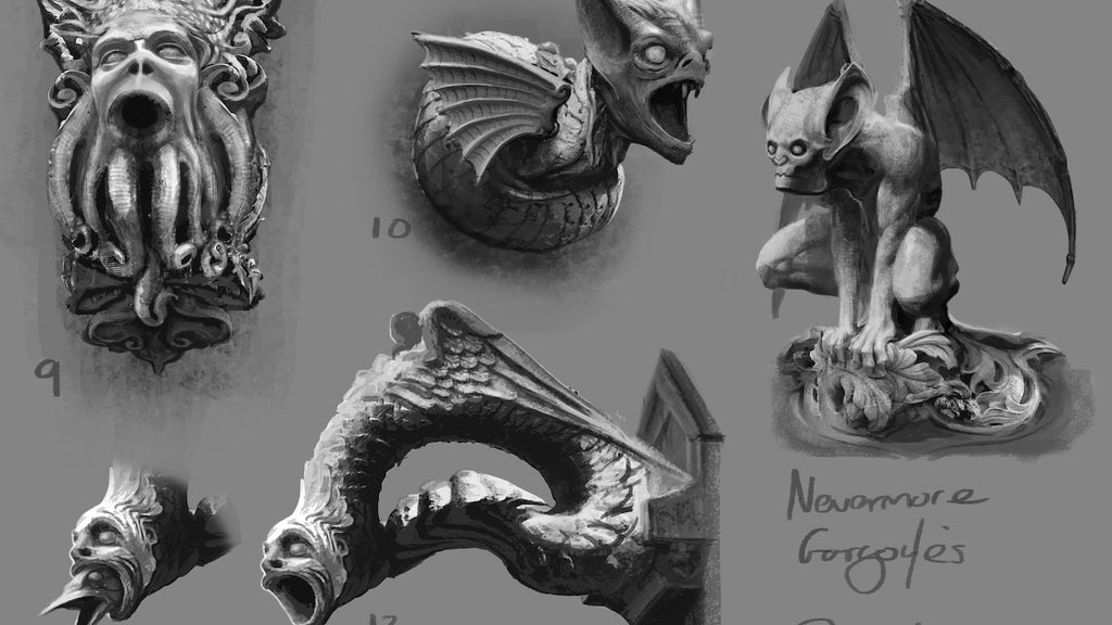Wednesday - gargoyle sketches