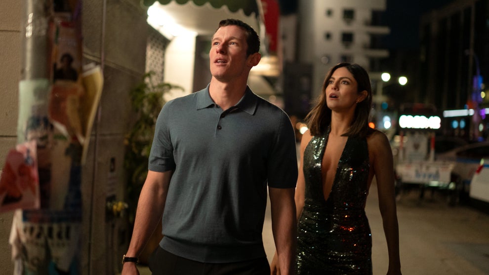 Monica Barbaro and Callum Turner in "One Night Only"