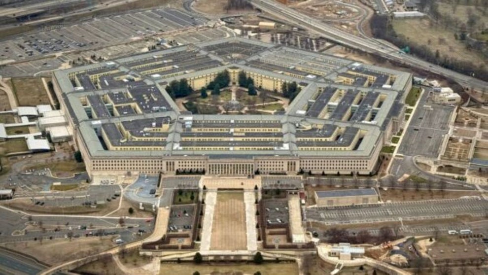The Pentagon, heaquarters of the U.S. Department of Defense, is seen from the air on February 8, 2025, in Washington, DC. (Credit: J. David Ake/Getty Images)