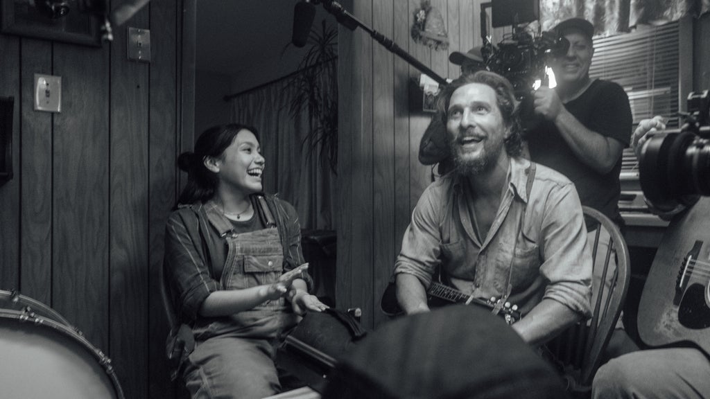 Angelina LookingGlass and Matthew McConaughey on the set of "The Rivals of Amziah King"