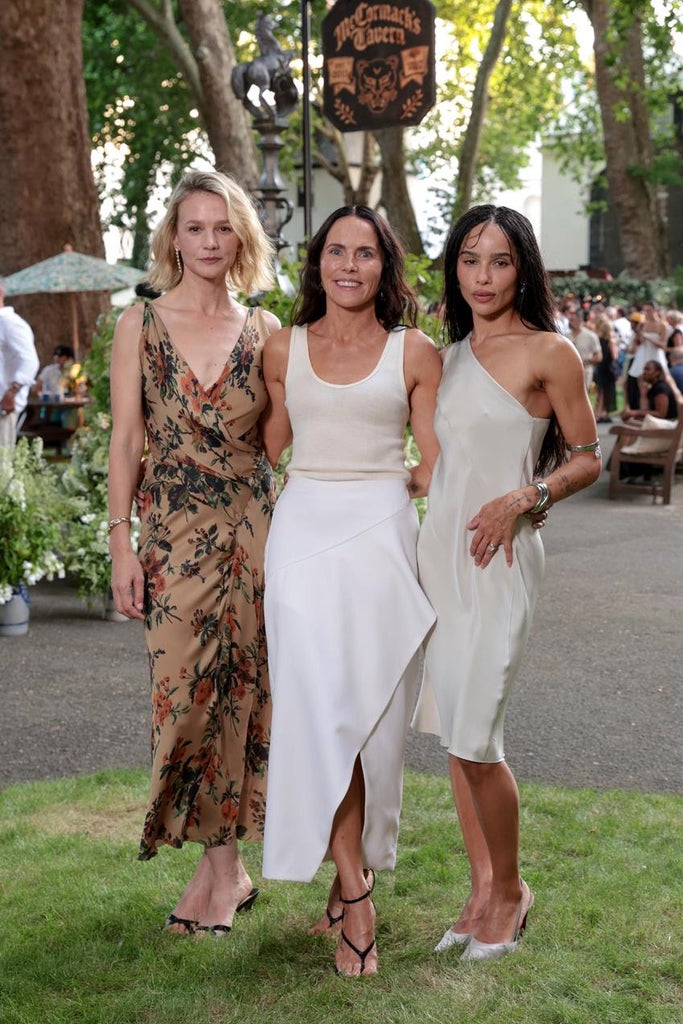 Jessica McCormack, center, hosts the Summer Solstice Party in London on June 24, 2026 with Carey Mulligan and Zoë Kravitz. Source: Getty