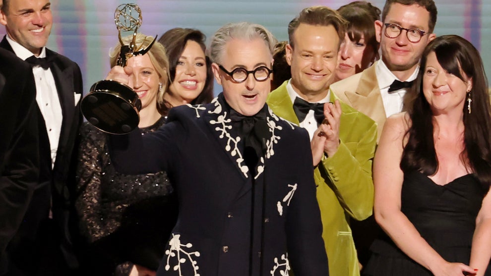 Alan Cumming and crew from "The Traitors" accept the Outstanding Reality Competition Program Award for "The Traitors" onstage during the 78th Primetime Emmy Awards at Peacock Theater on September 14, 2026 in Los Angeles, California. (Kevin Winter/Getty Images)