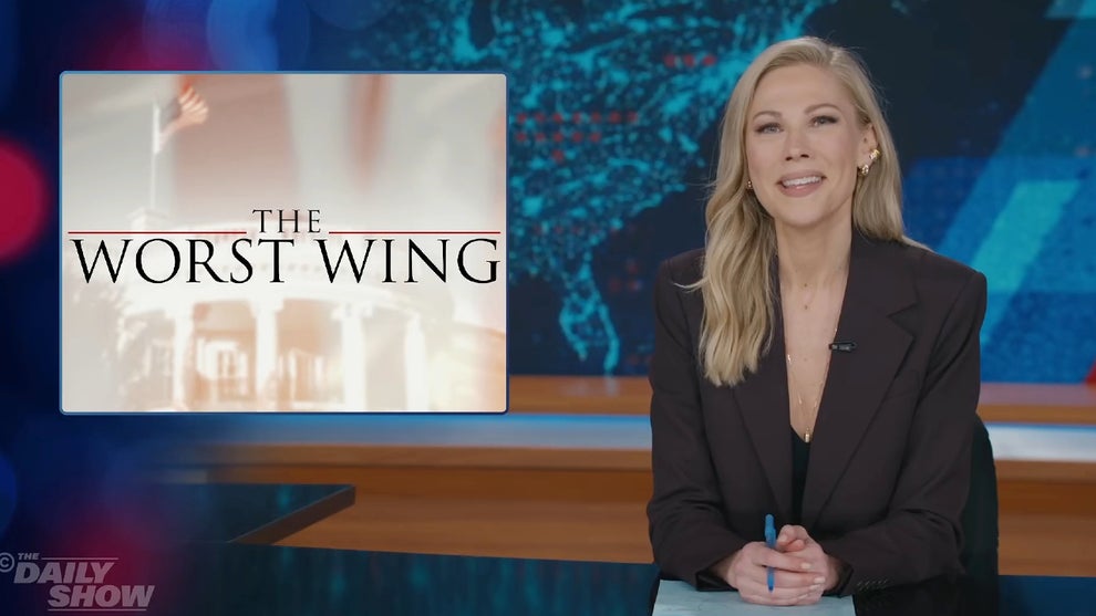 Desi Lydic hosts the Sept. 23, 2026 edition of "The Daily Show" (Comedy Central)