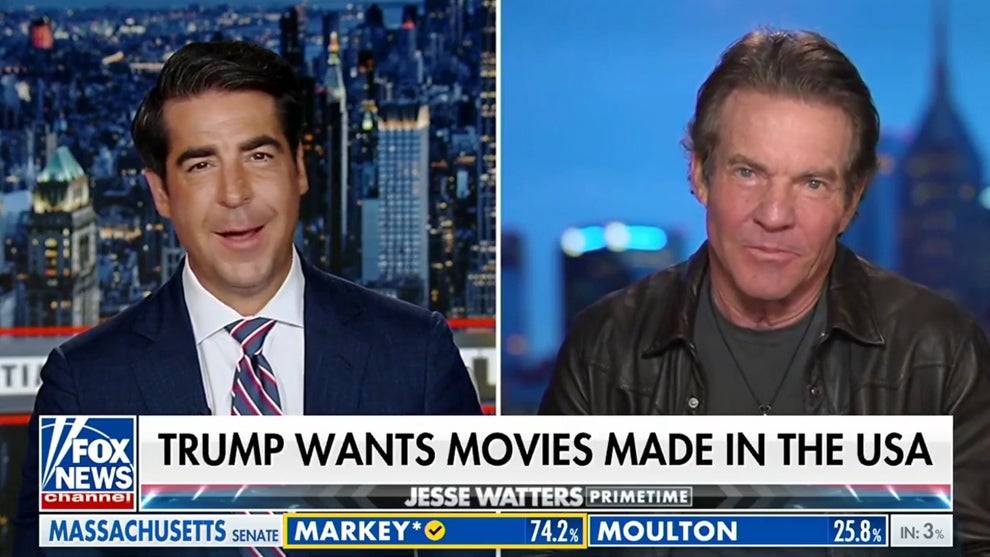 Dennis Quaid appears as a guest on the Sept. 1, 2026 edition of "Jesse Watters Primetime" (Fox News)