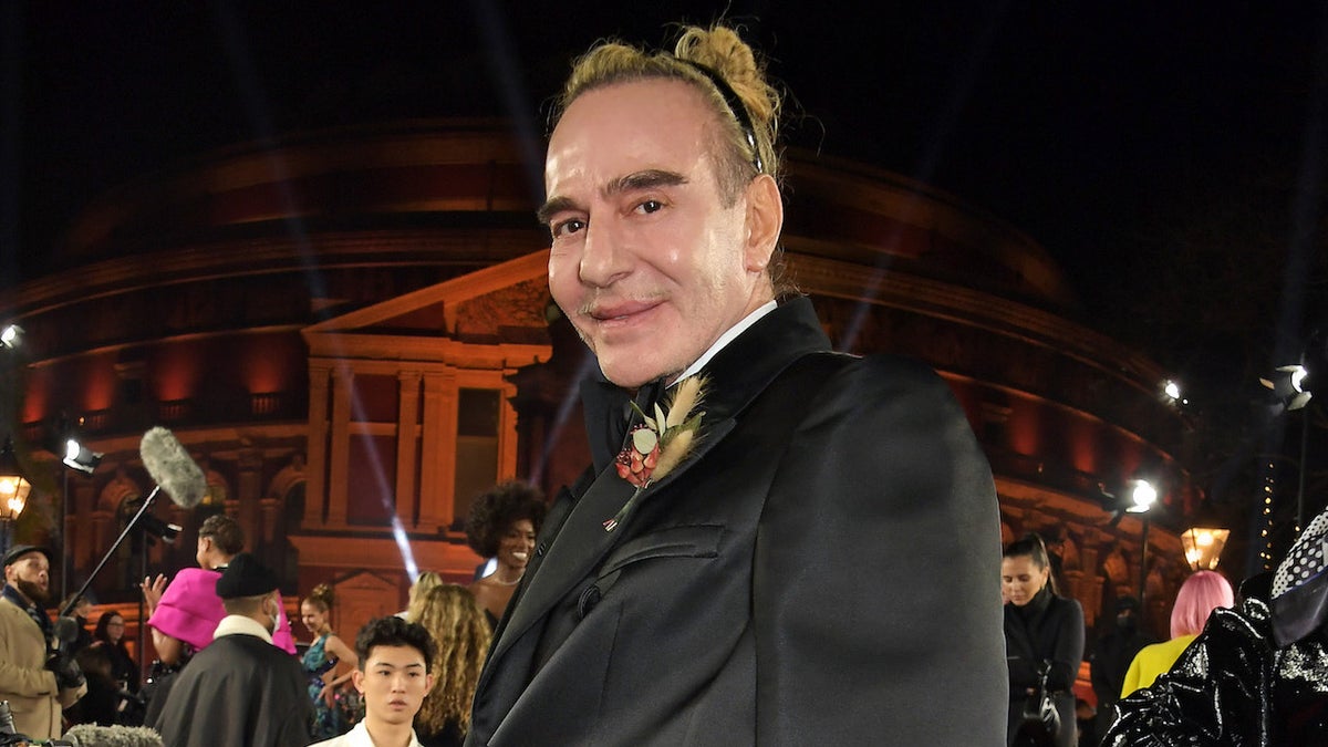 John Galliano arrives at The Fashion Awards 2021 at Royal Albert Hall on Nov. 29, 2021 in London. (Credit: David M. Benett/Getty Images)
