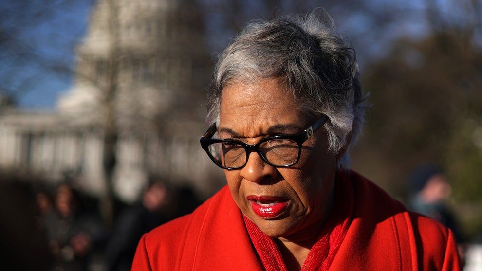 Rep. Joyce Beatty (D-Ohio) arrives at a news conference in front of the U.S. Supreme Court on Jan. 21, 2026 in Washington, DC. (Credit: Alex Wong/Getty Images)