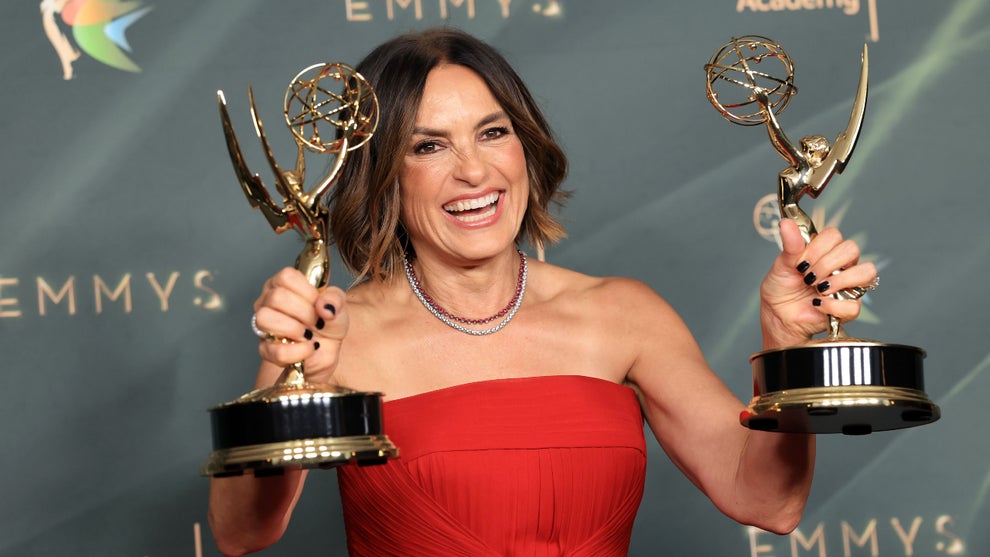 Mariska Hargitay poses in the Winner's Walk during the 78th Emmy Awards Night 1 at Peacock Theater on September 05, 2026 in Los Angeles, California. (Amy Sussman/Getty Images)