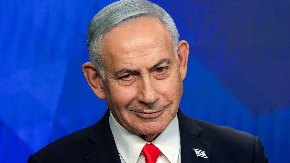Israel's Prime Minister Benjamin Netanyahu gives a news conference in Jerusalem on June 15, 2026. (Credit: Ronen Zvulun/Getty Images)