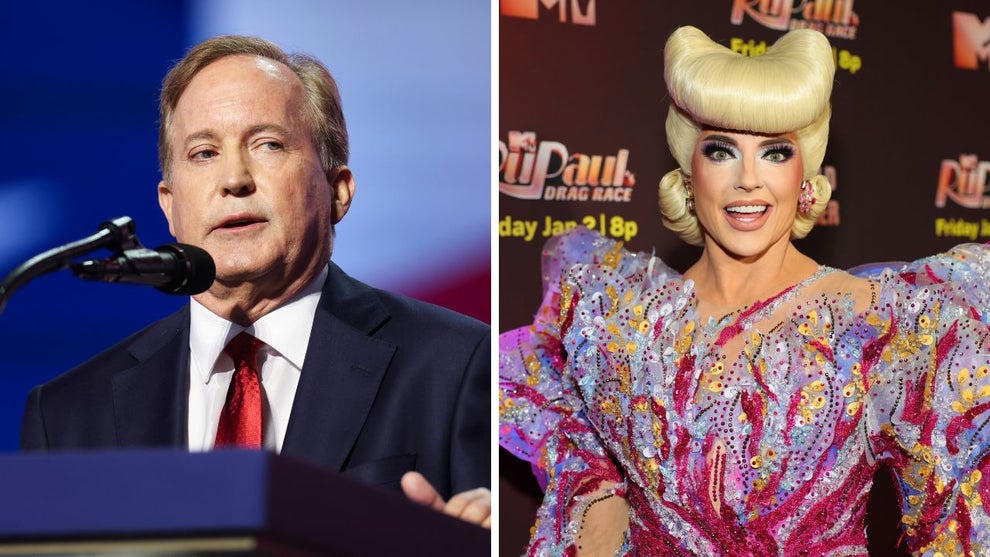 Texas Attorney General Ken Paxton and "Drag Race" star Alyssa Edwards (Credit: Getty Images)