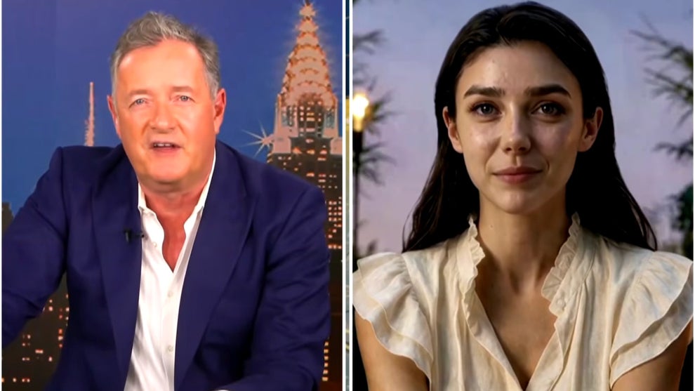 Piers Morgan interviews AI actress Tilly Norwood. (Credit: YouTube)