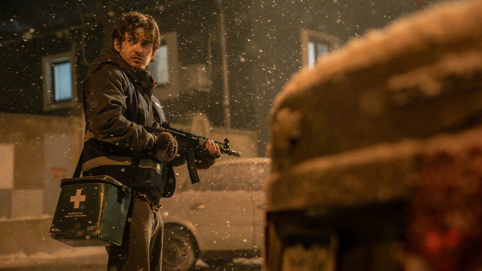 Austin Abrams in "Resident Evil" (Sony Pictures)