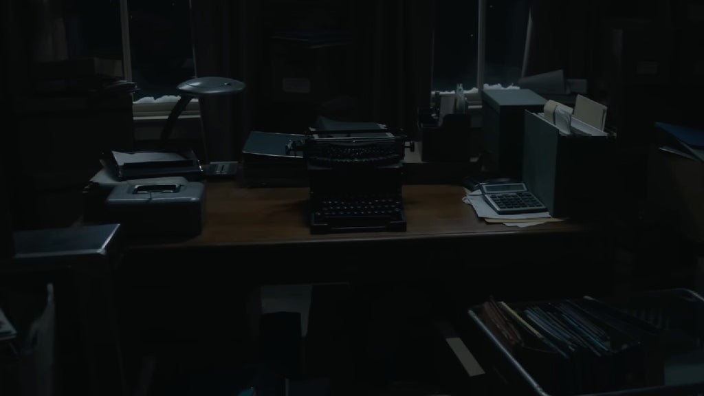 A typewriter in "Resident Evil" (Sony Pictures)