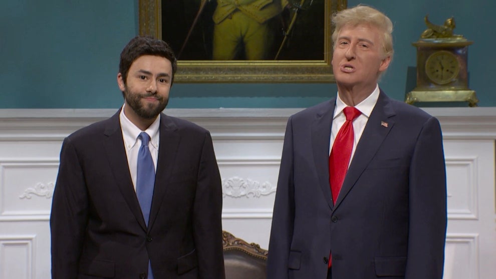 Ramy Youssef and James Austin Johnson appear in the cold open of the Sept. 26, 2026 episode of "Saturday Night Live" (NBC)