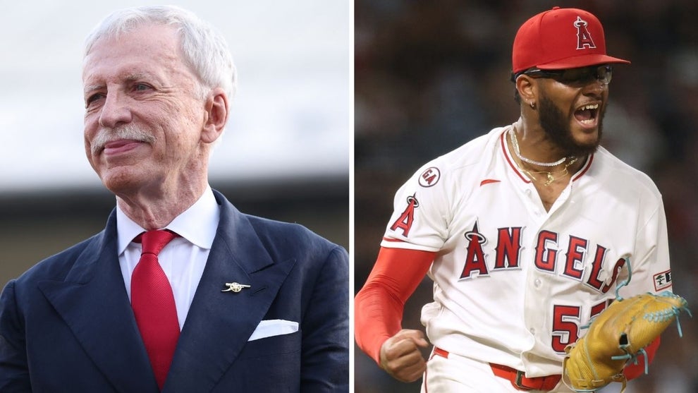 Stan Kroenke (Credit: Michael Regan/Getty Images For Premier League) and Walbert Urena of the Los Angeles Angels (Credit: Harry How/Getty Images)