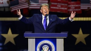 U.S. President Donald Trump speaks on stage on the first day of the 2026 Republican National Convention at the American Airlines Center on September 09, 2026 in Dallas, Texas. U.S. President Donald Trump will headline the Republican National Committee's first-ever midterm convention as he aims to highlight his administration’s achievements and rally support for GOP candidates just two months before the upcoming elections being held on November 3. (Photo by Alex Wong/Getty Images)