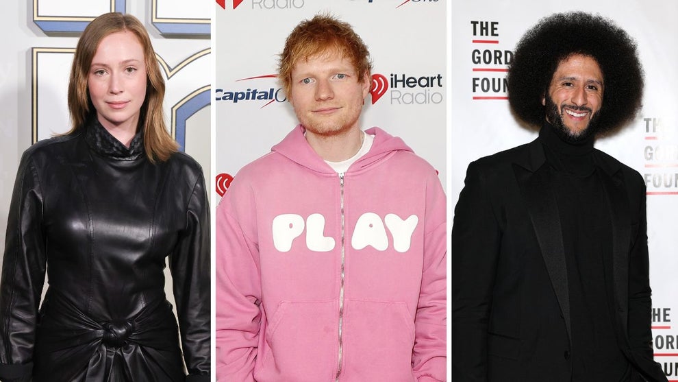 Hannah Einbinder (Credit: Kevin Winter/Getty Images) Ed Sheeran (Credit: Arturo Holmes/Getty Images for iHeartRadio) and Colin Kaepernick (Credit: Arturo Holmes/Getty Images for The Gordon Parks Foundation )