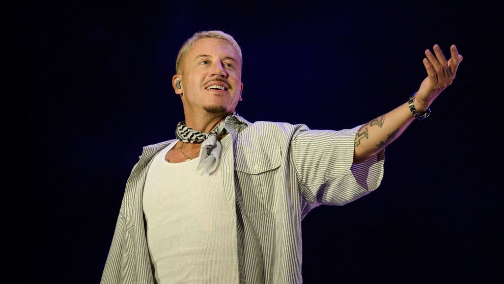 Macklemore, performs at the Goldencoast Rap Festival in Corcelles-les-Monts, near Dijon, central-eastern France, on August 30, 2026. (Credit: ARNAUD FINISTRE / AFP via Getty Images)