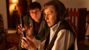 Helen Mirren and Alden Ehrenreich in "A Talent for Murder"