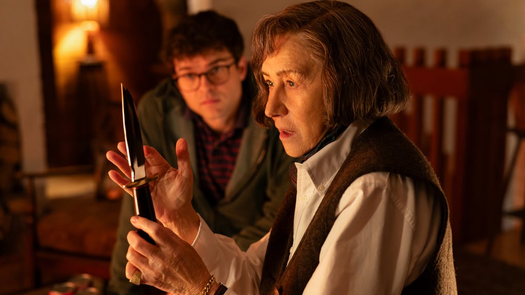 Helen Mirren and Alden Ehrenreich in "A Talent for Murder"