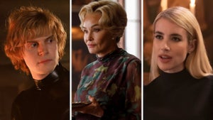 Evan Peters, Jessica Lange and Emma Roberts in "American Horror Story" Season 13