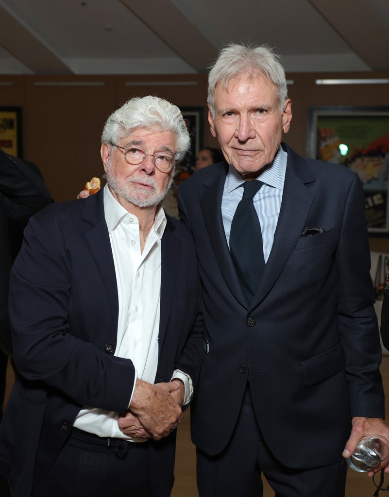 George Lucas and Harrison Ford