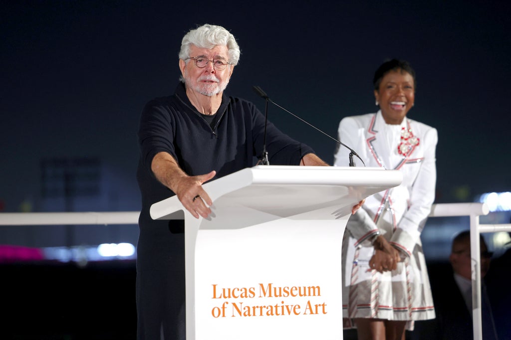 George Lucas at the opening of the Lucas Museum of Narrative Art