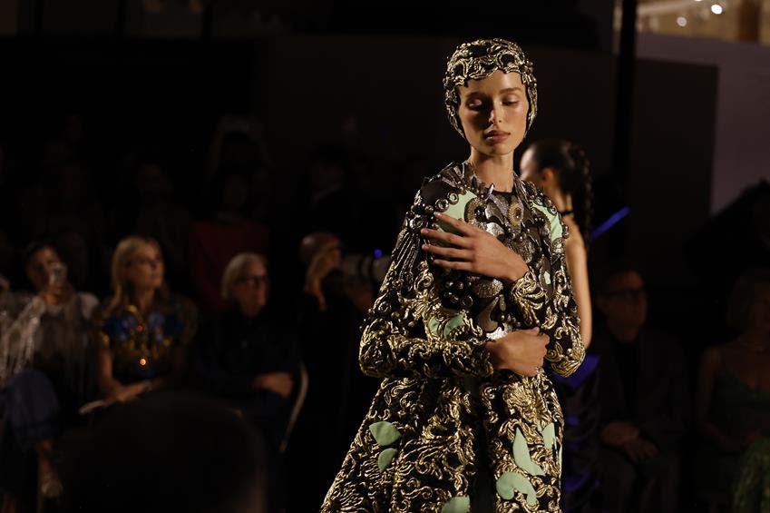 A model walks the runway at Vogue World: Milano. Source: Getty