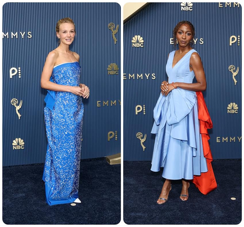 Carey Mulligan in The Row and Ayo Edebiri in Chanel. Source: Getty