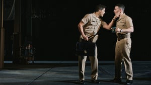 Tom Blyth and Nick Blaemire in "A Few Good Men" on Broadway (Credit: Emilio Madrid)