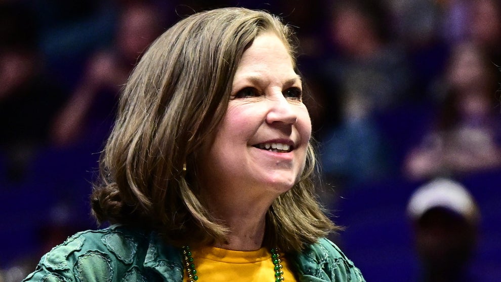 CBS News correspondent Jan Crawford attends the 2025 NCAA Women's Basketball Tournament held at Pete Maravich Assembly Center on March 22, 2025 in Baton Rouge, Louisiana. (Credit: Beau Brune/NCAA Photos via Getty Images)
