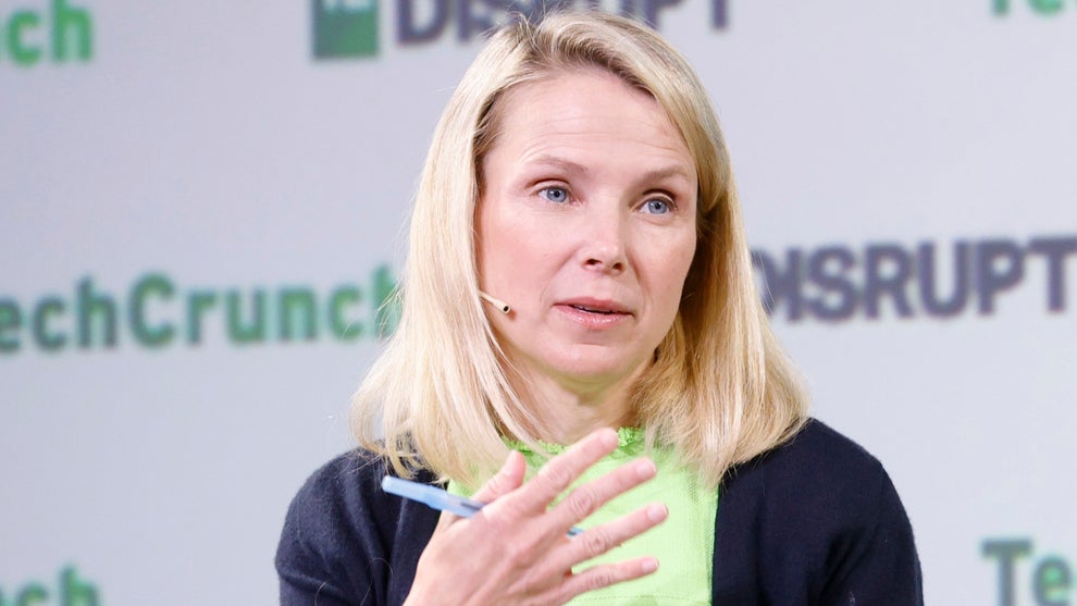 Marissa Mayer speaks onstage during TechCrunch Disrupt 2023 (Photo by Kimberly White/Getty Images for TechCrunch)