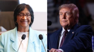 Left: Navi Pillay (Daniel Karmann/picture alliance via Getty Images), Right: President Donald Trump (Anna Moneymaker/Getty Images)