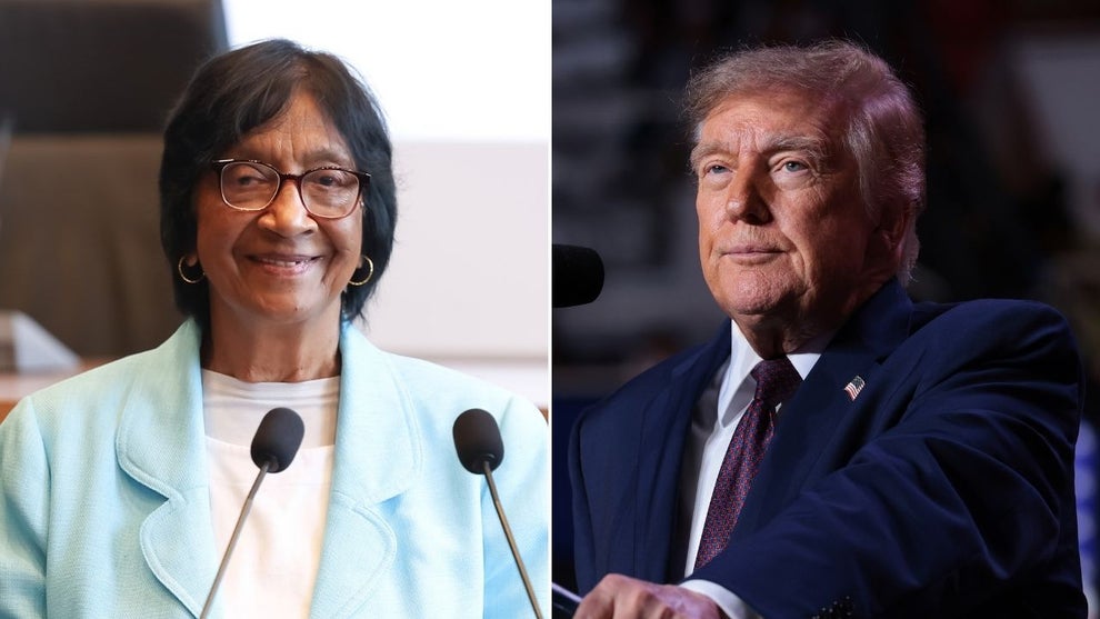 Left: Navi Pillay (Daniel Karmann/picture alliance via Getty Images), Right: President Donald Trump (Anna Moneymaker/Getty Images)
