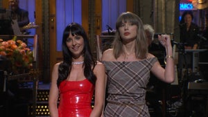 Dakota Johnson and Taylor Swift appear on the Oct. 3, 2026 edition of "Saturday Night Live" (NBC)