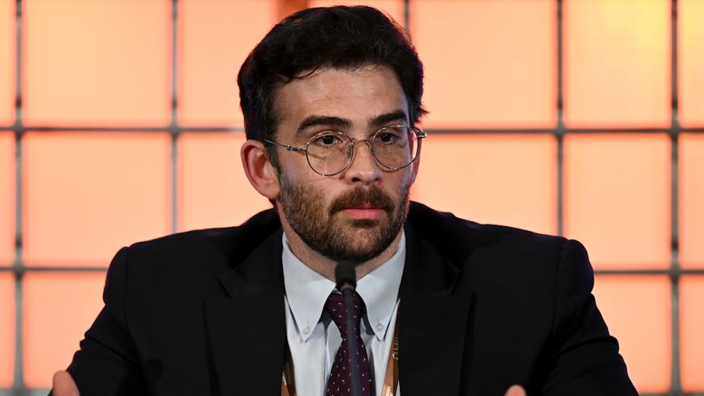 Hasan Piker, Streamer & Creator, Night, at a press conference during day two of Web Summit Vancouver 2026 at Vancouver Convention Centre in Vancouver, Canada. (Photo By Sam Barnes/Web Summit via Sportsfile via Getty Images)