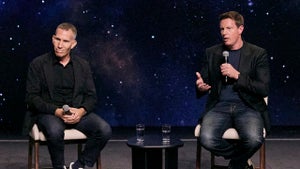 Skydance co-CEOs Ynon Kreiz and David Ellison hold a press conference following the Paramount-Warner Bros. Discovery merger closure on Oct. 6, 2026. (Credit: Nate Jensen for Skydance)