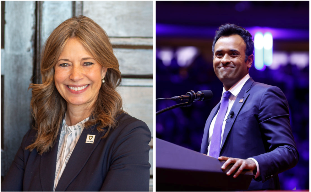Ohio Democratic governor candidate Amy Acton, and Ohio Republican governor candidate Vivek Ramaswamy.