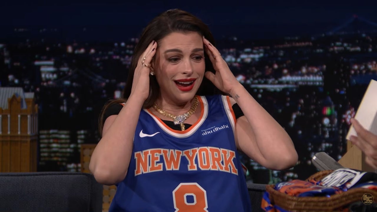 Anne Hathaway Gets Emotional, Then Giddy Over Knicks&hellip;