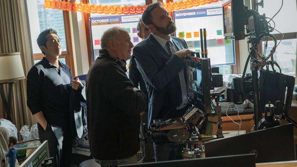Ben Affleck and Robert Elswit on the set of "Animals"