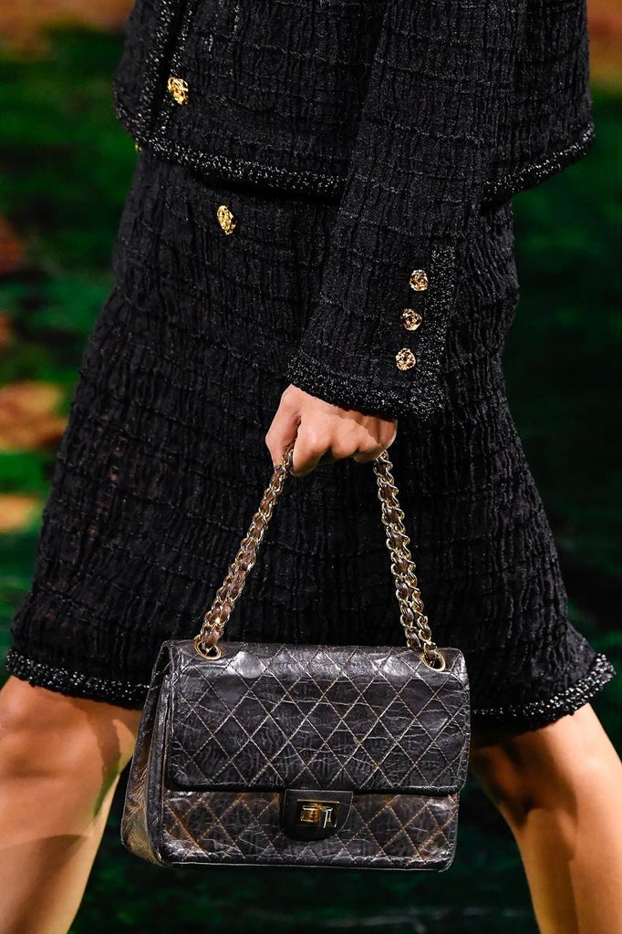 Coco Chanel's handbag as seen on the Chanel Spring 2027 runway. Source: Getty
