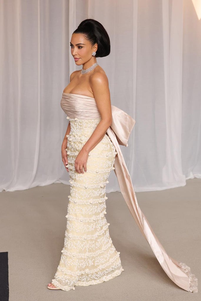 Kim Kardashian wearing a 1951 Balenciaga gown the 6th Annual Academy Museum Gala. Source: Getty