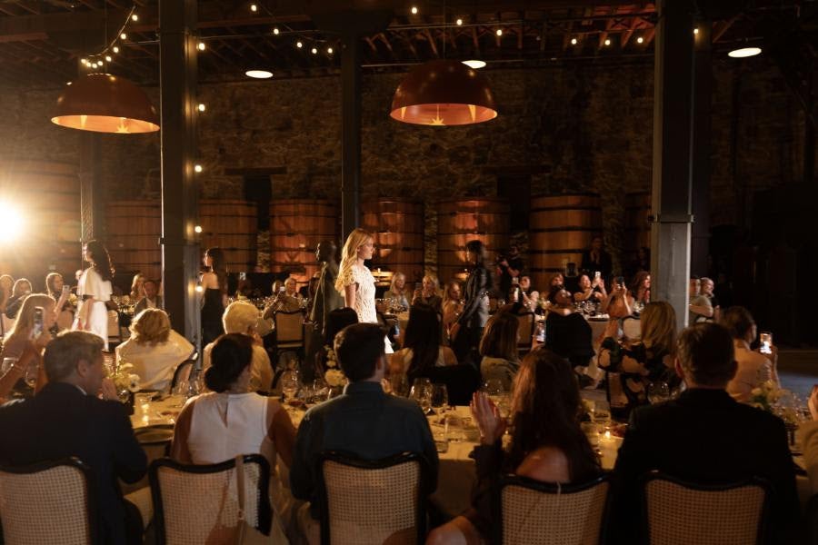 The runway show set in the Frank Family Vineyards. Source: Frank Family Vineyards
