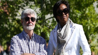 Newlyweds George Lucas and Mellody Hobson Toasted By Steven Spielberg ‘Star Wars’-style