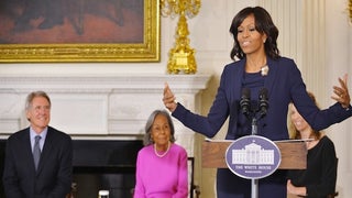 Michelle Obama Hosts Harrison Ford, ’42’ Cast at White House