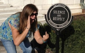 Woman Flipping Off Unknown Soldier Tomb Goes Viral, May Get Her Fired