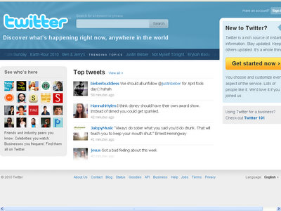 Twitter homepage redesign