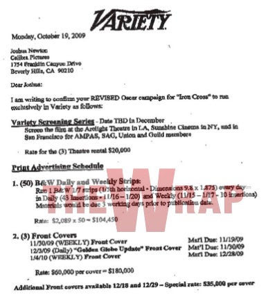 Variety Iron Cross lawsuit front page